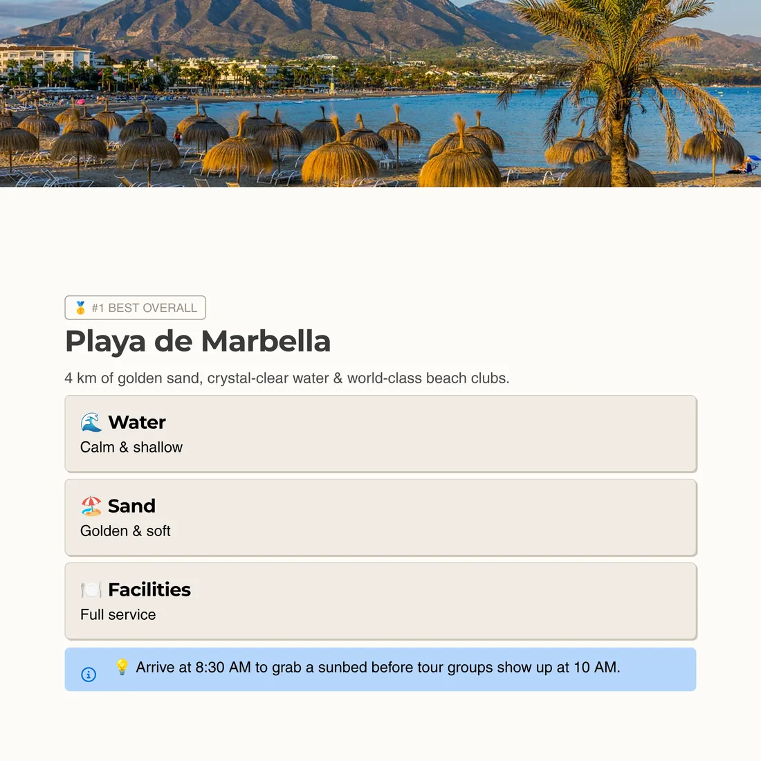 Playa de Marbella — #1 Best Overall