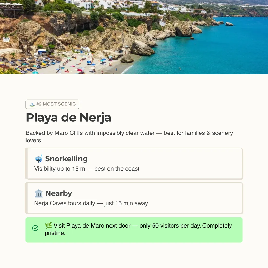 Playa de Nerja — #2 Most Scenic