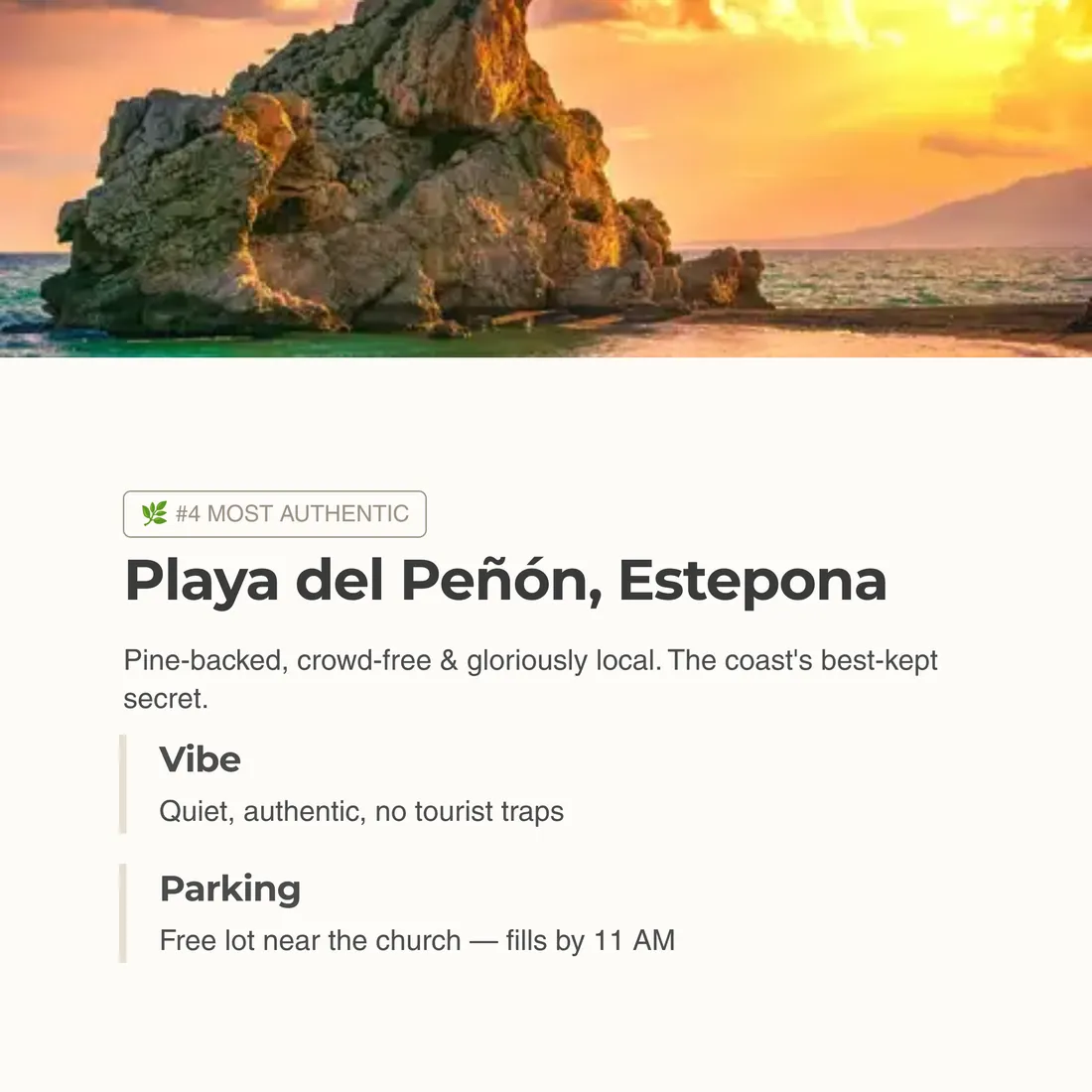 Playa del Peñón Estepona — #4 Most Authentic