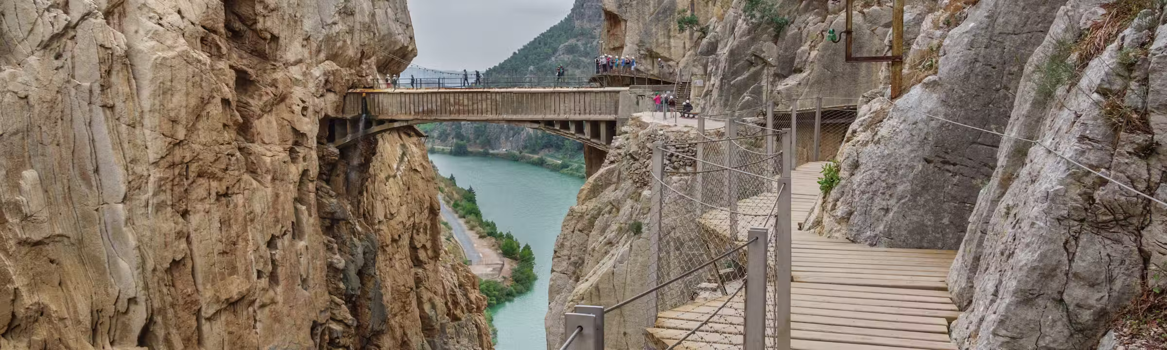 Caminito del Rey cliff boardwalk through the Málaga gorge