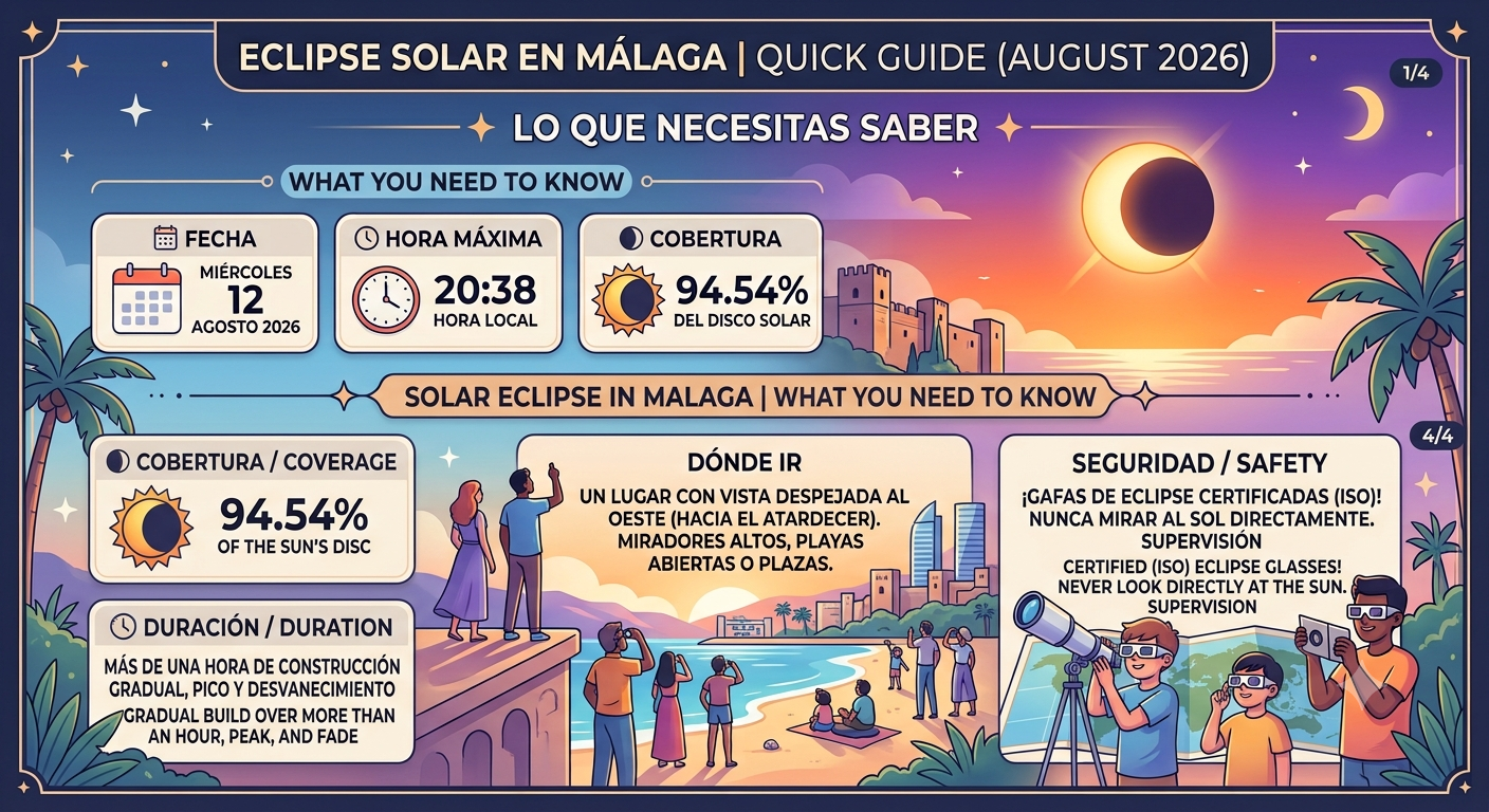 Solar eclipse over Malaga 2026 quick guide